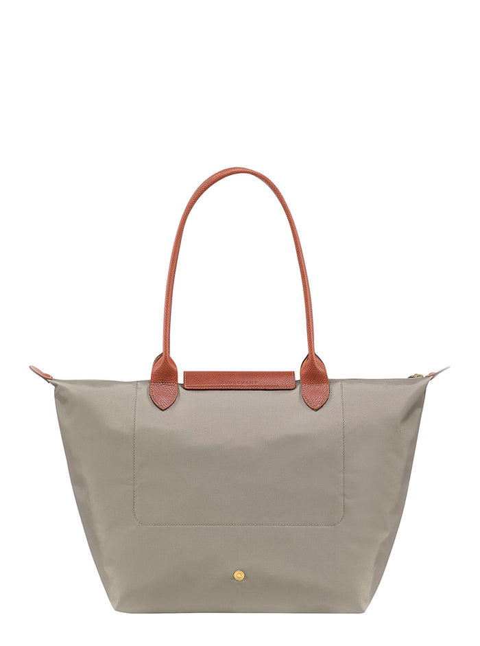 Tote Bag Le Pliage Original With Logo Printed Recycled Gray Fabric Woman Grey Polyamide Shoulder