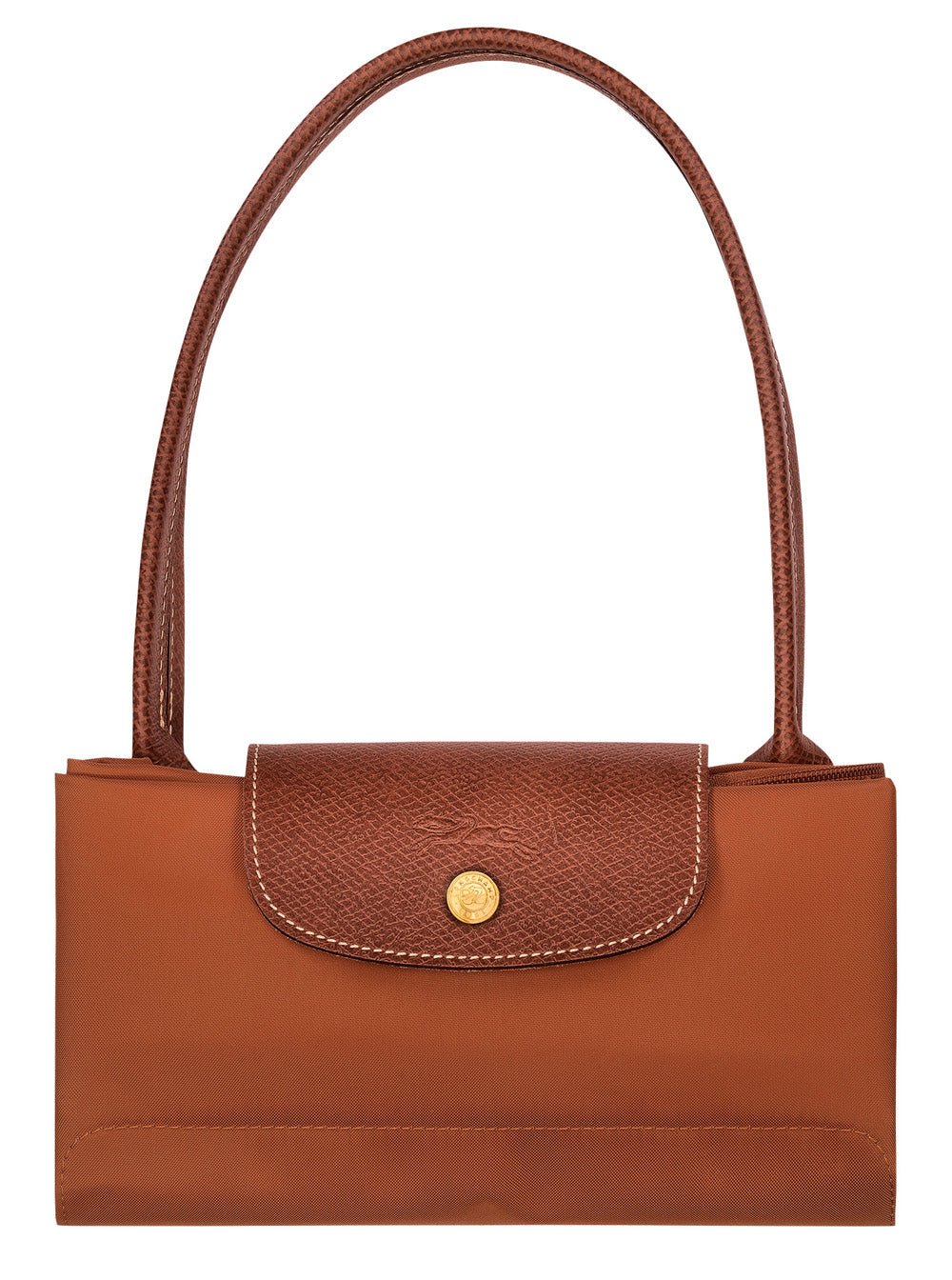 Tote Bag Le Pliage Original With Logo Printed Recycled Canvas Brown Women Beige Polyamide Shoulder