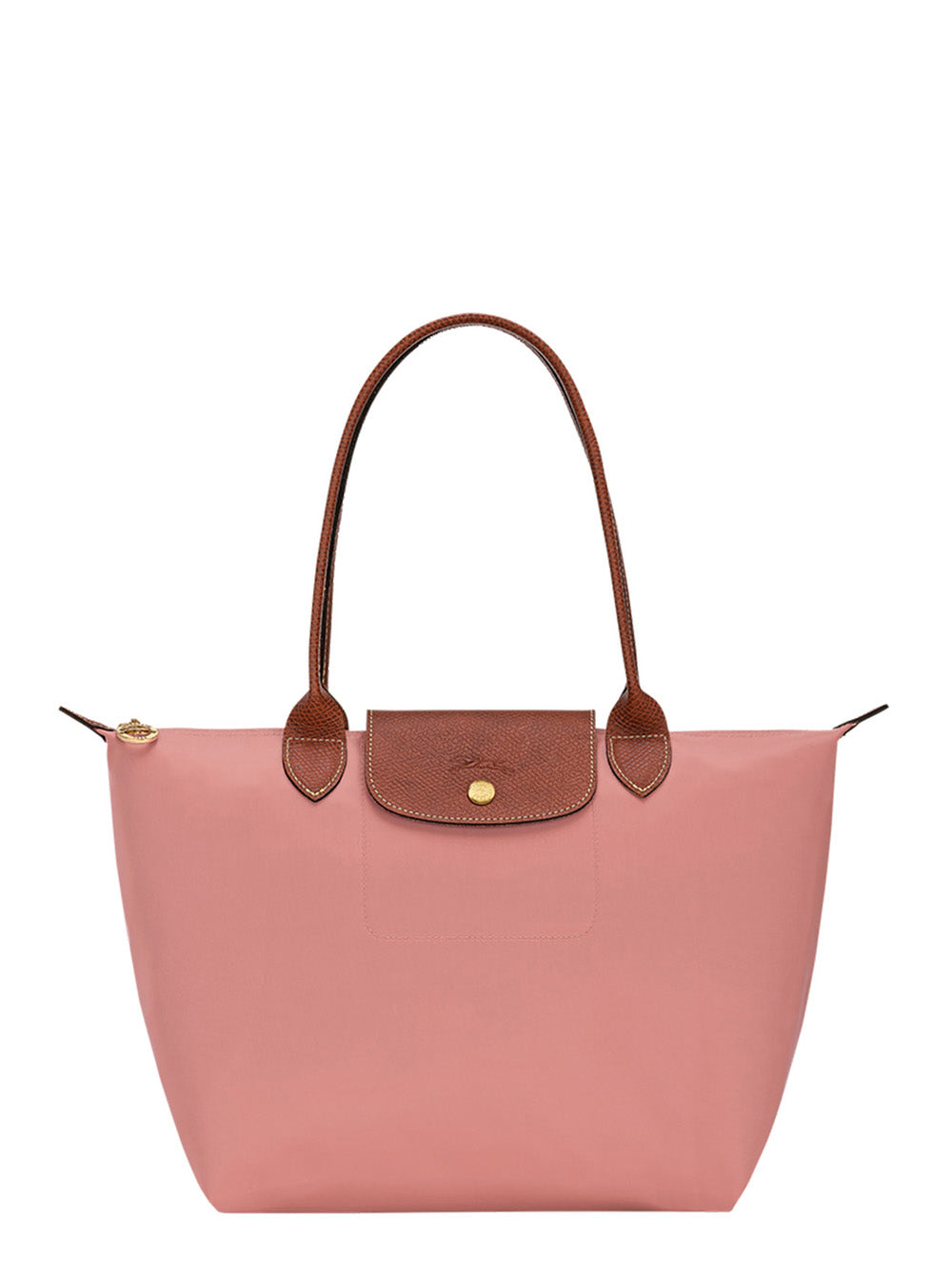 Shoulder Bag With Zip Closure Pink Leather For Women Polyamide