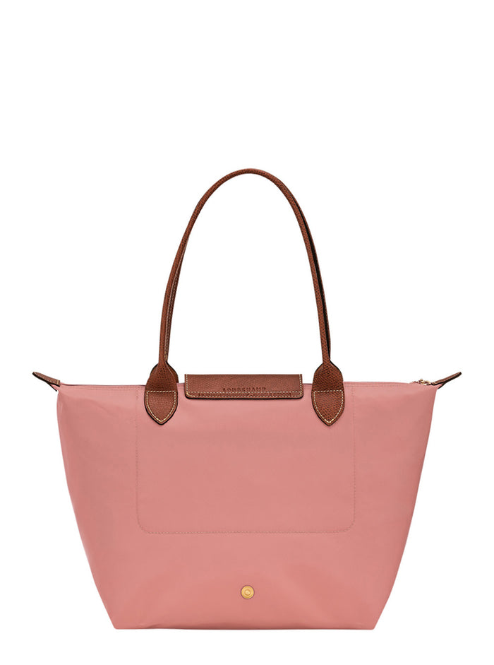 Shoulder Bag With Zip Closure Pink Leather For Women Polyamide