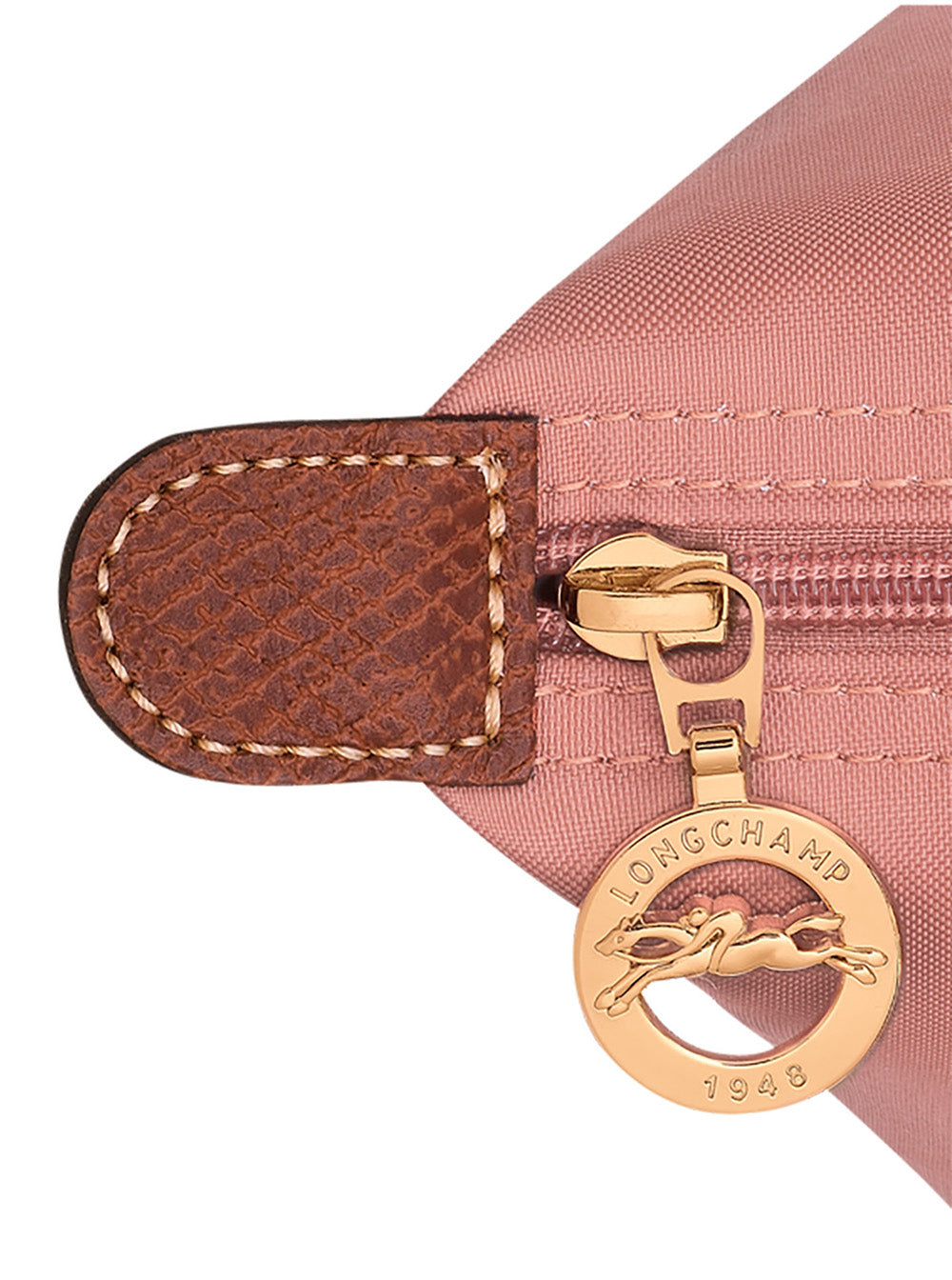 Shoulder Bag With Zip Closure Pink Leather For Women Polyamide
