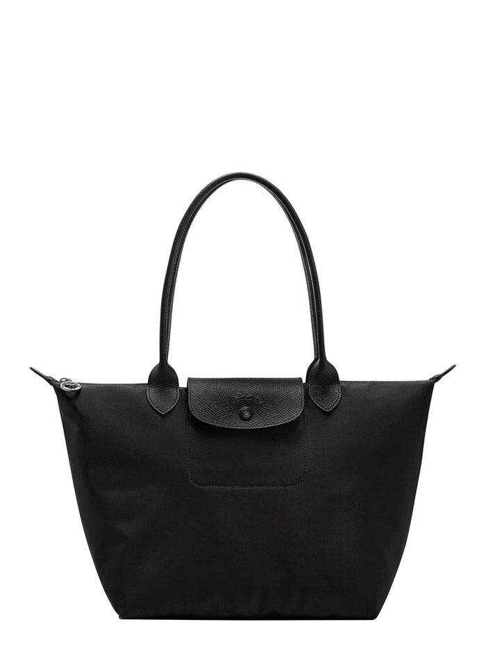 Shoulder Bag Le Pliage One With Zip Closure And Logo Leather Black