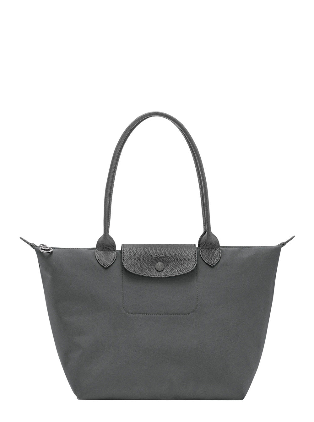 Shoulder Bag With Gray Leather Details Grey
