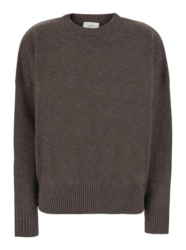 Cashmere Round Neck Sweater Brown Tops
