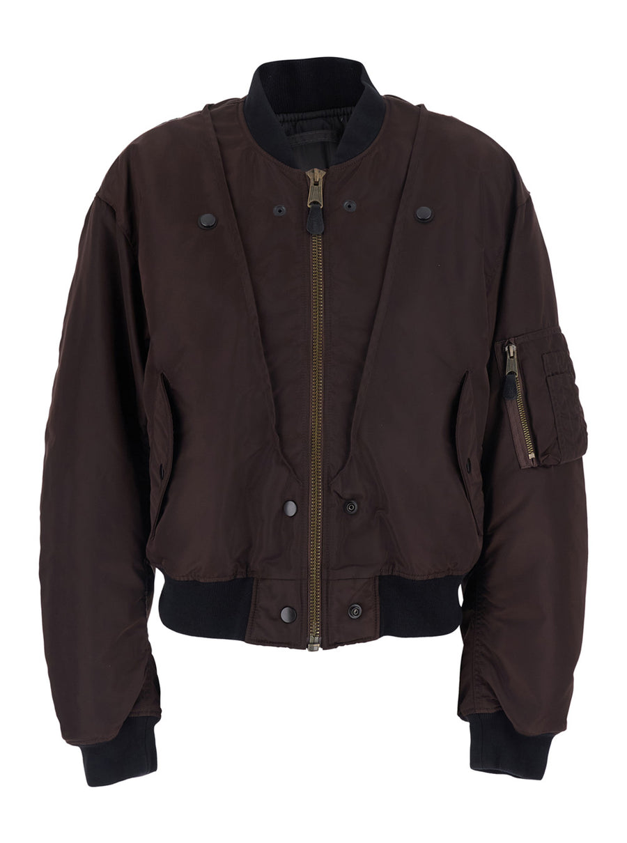 Overcoat Brown Tech Fabric Polyamide Coat