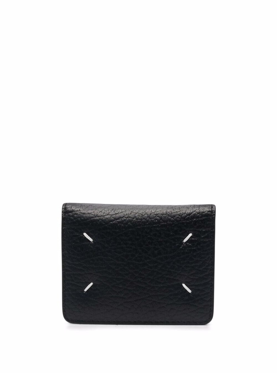 Bifold Wallet Grained Black Leather Calf
