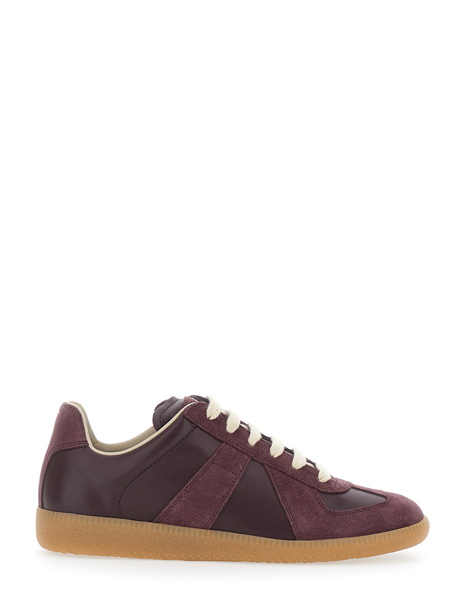 Low Top Sneakers Brown Leather And Suede Calf Trainers