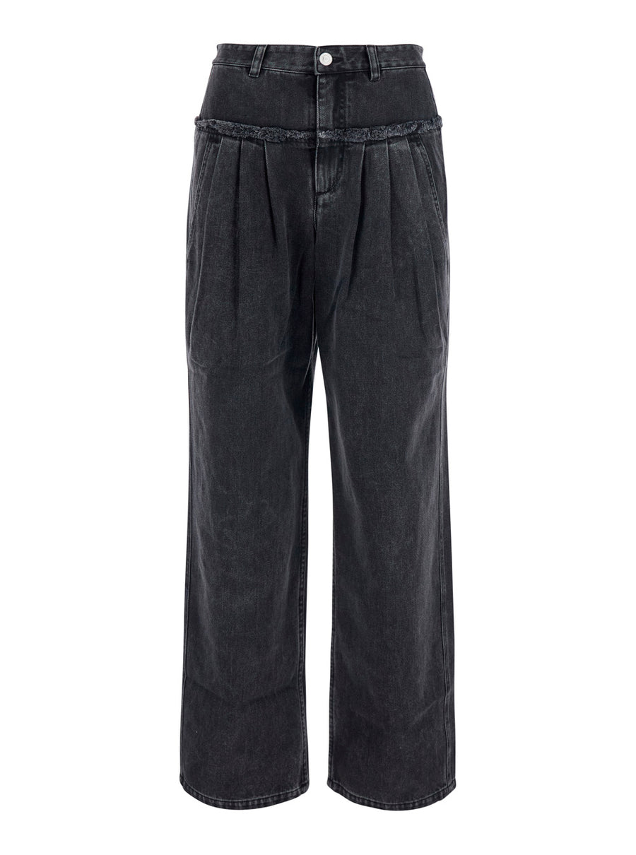 Pants Iniza-Ga Black Tech Fabric Trousers