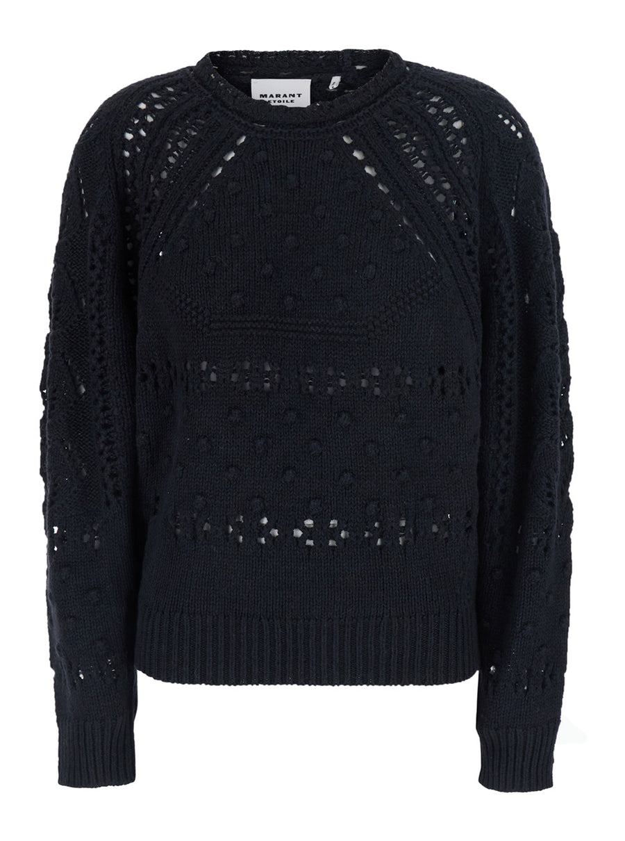 Sweater Luce-Ga Black Cotton Tops