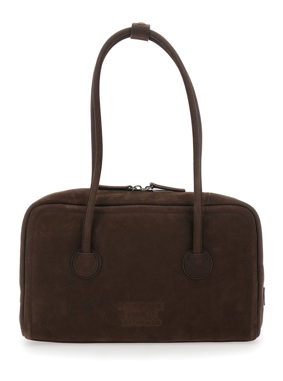 Shoulder Bag Soft Boston Brown Leather Cow