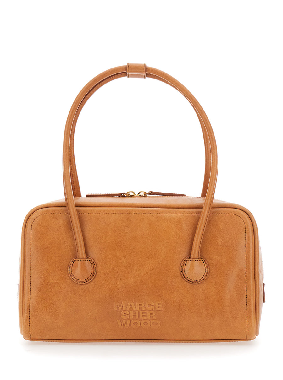 Leather Shoulder Bag Soft Boston Small Brown Cow