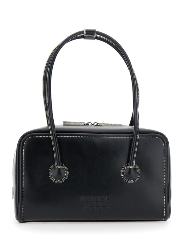 Shoulder Bag Black Leather Cow