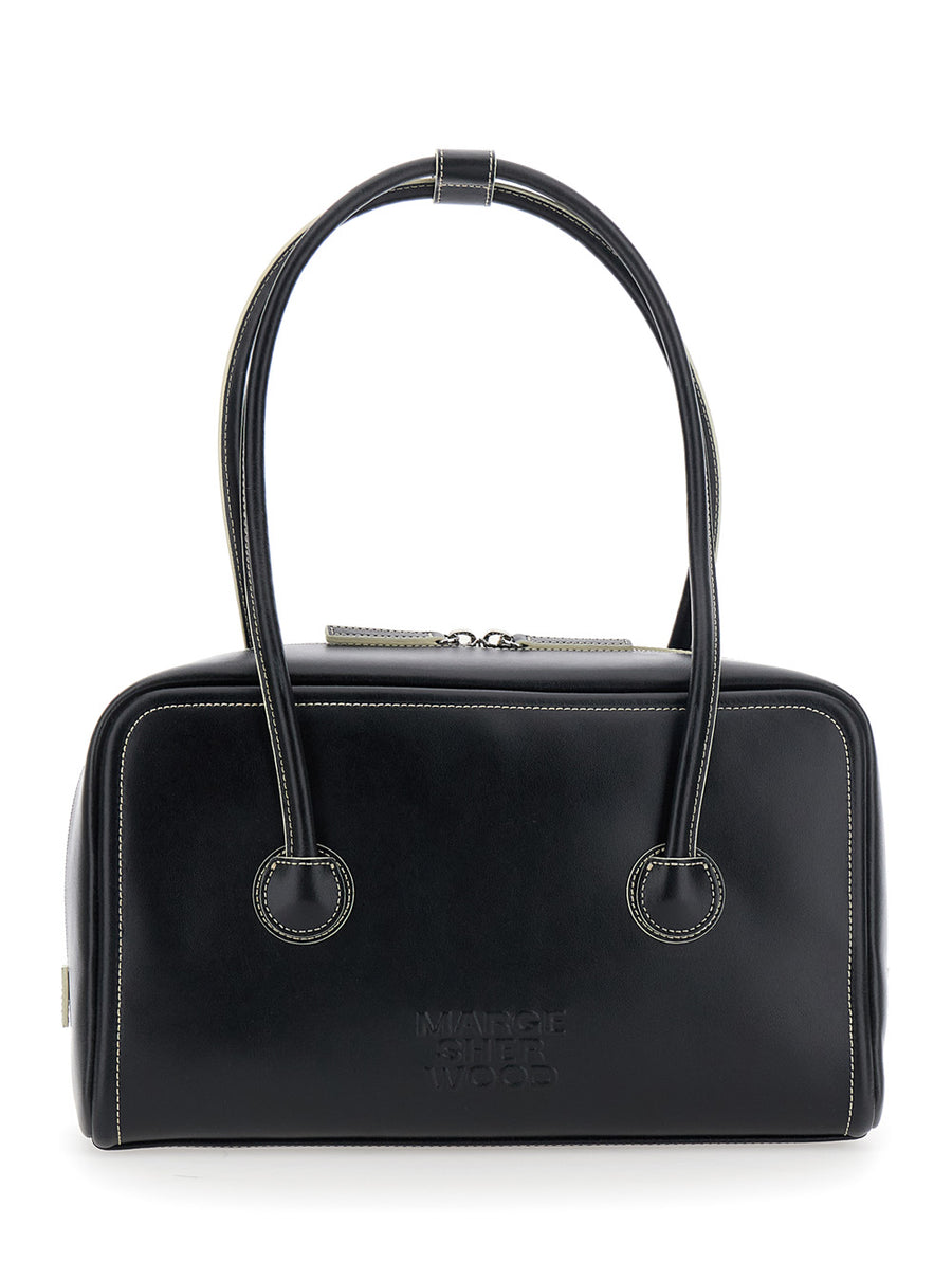 Shoulder Bag Black Leather Cow