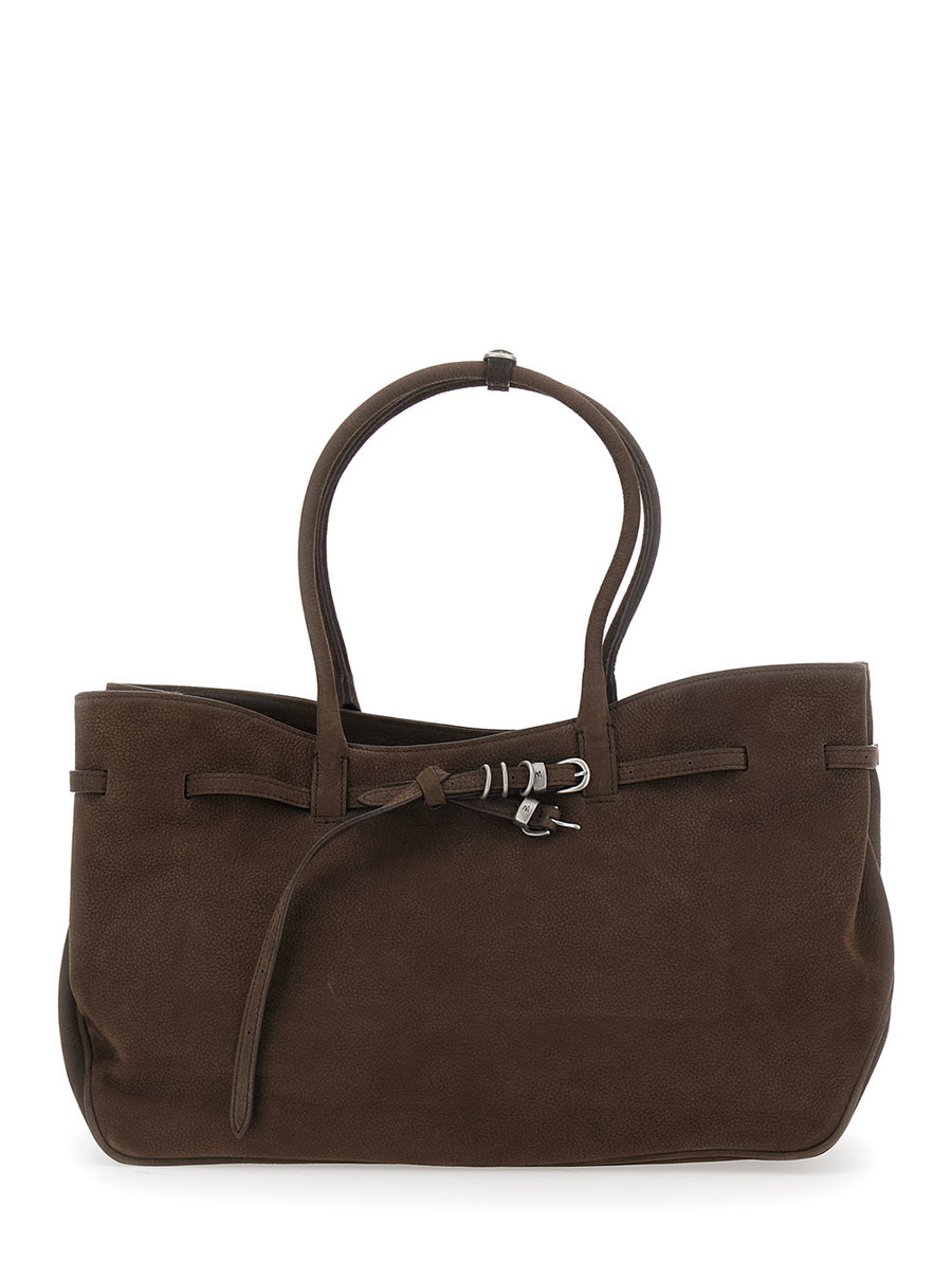 Shoulder Bag Grandma Used Brown Leather Cow