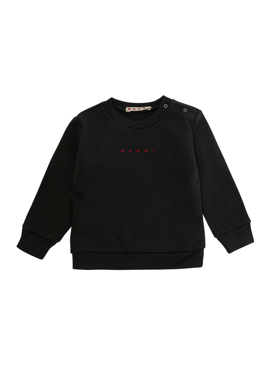 Sweatshirt With Logo Patch, Grey Cotton Hoods & Sweatshirts