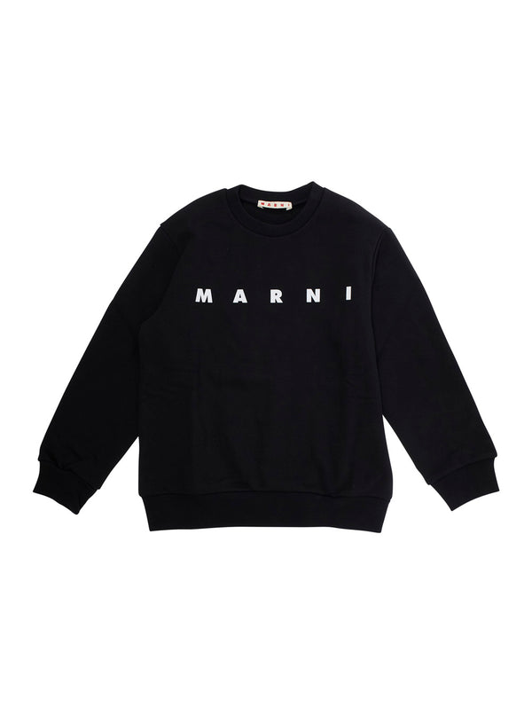 Crewneck Sweatshirt Black Cotton Hoods & Sweatshirts
