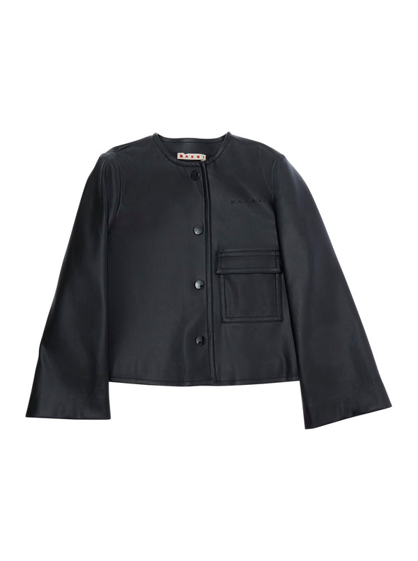 Girls Ecoleather Jacket Black Polyester Blazers