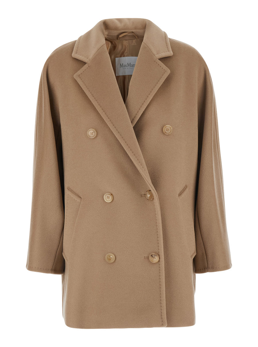 Coat Rebus Double-Breasted Beige Wool