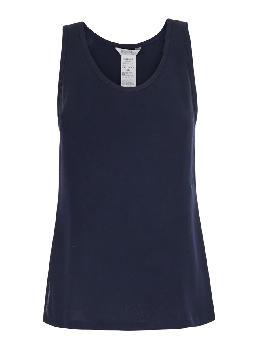 Sleeveless Top Pavido Blue Silk Tops