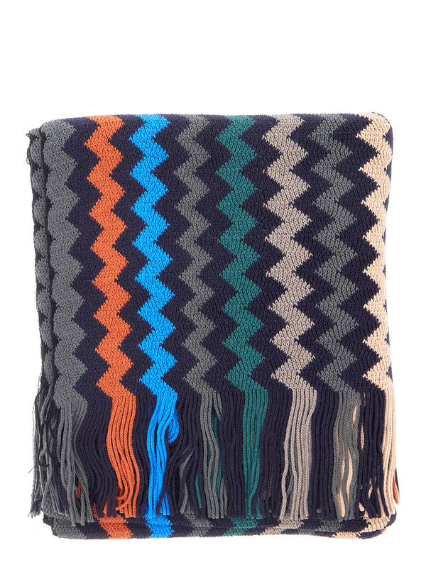 Scarf Black Wool Blend Acrylic
