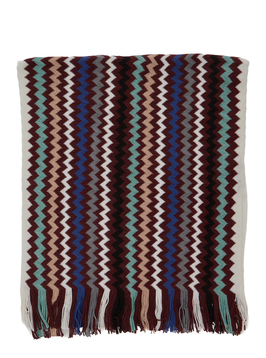 Zig-Zag Scarf Multicolour Wool Blend Acrylic