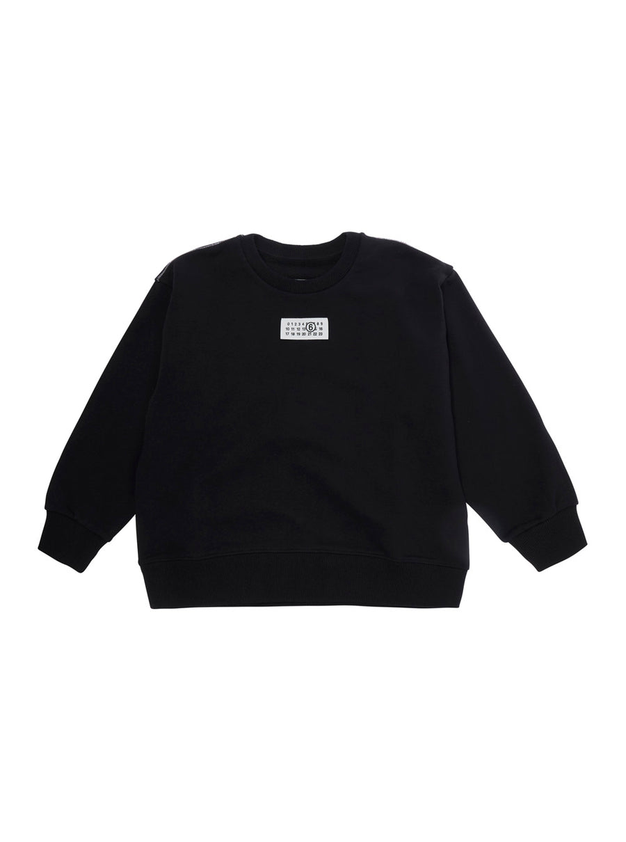 Cotton Round Neck Sweatshirt Black Hoods & Sweatshirts