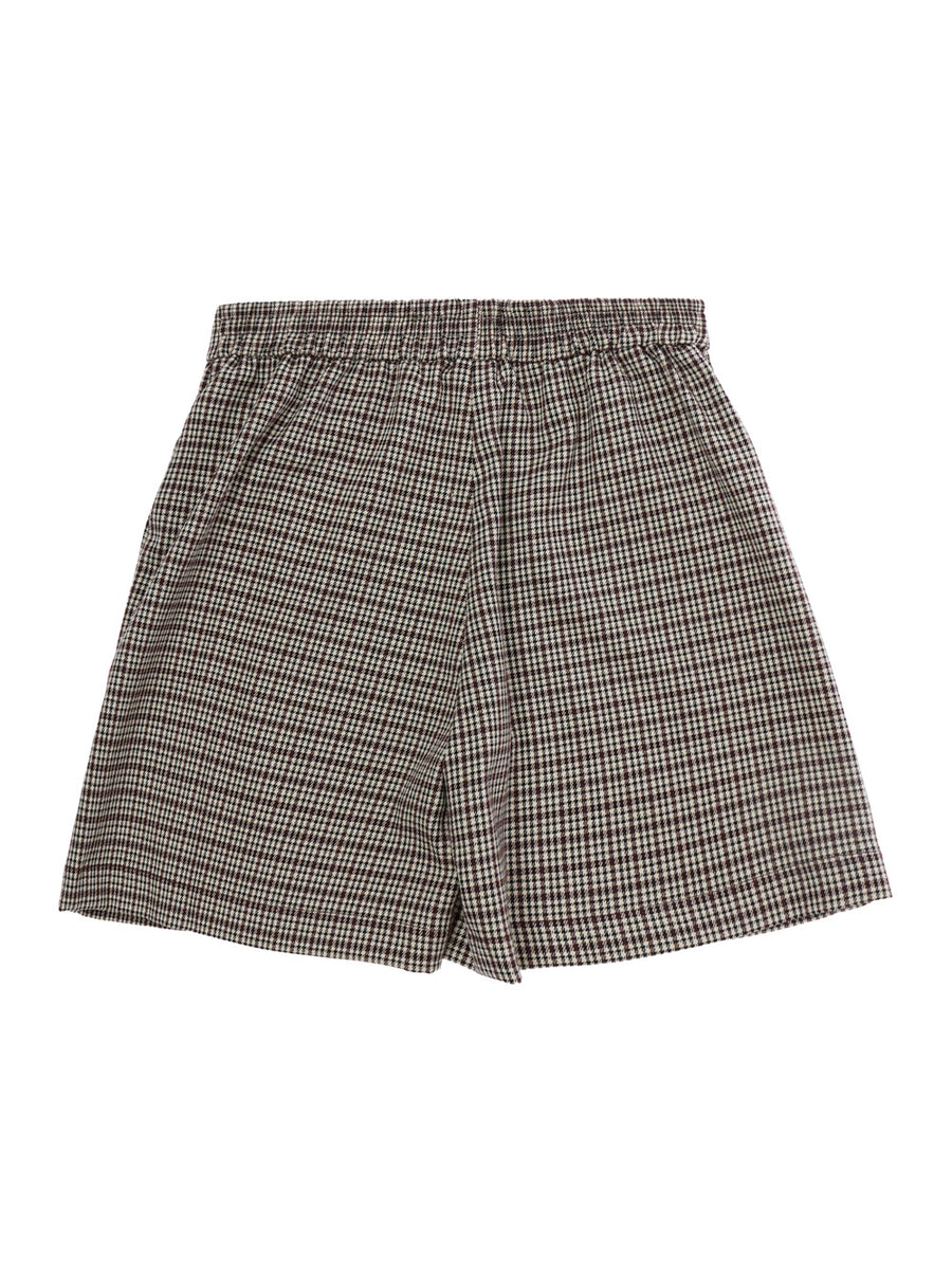 Shorts White Pied De Poule Polyester