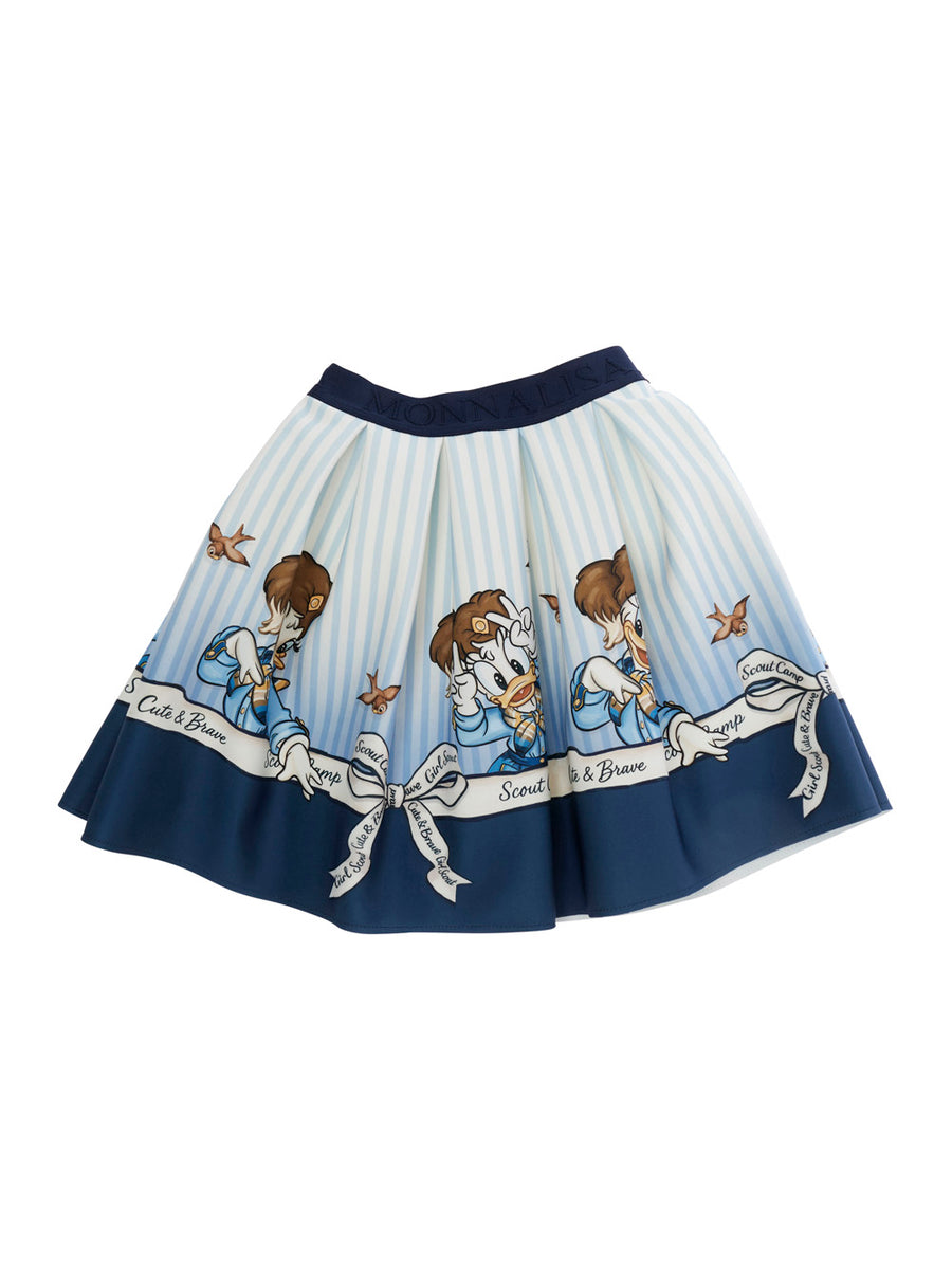 Skirt Pleated Blue Cotton