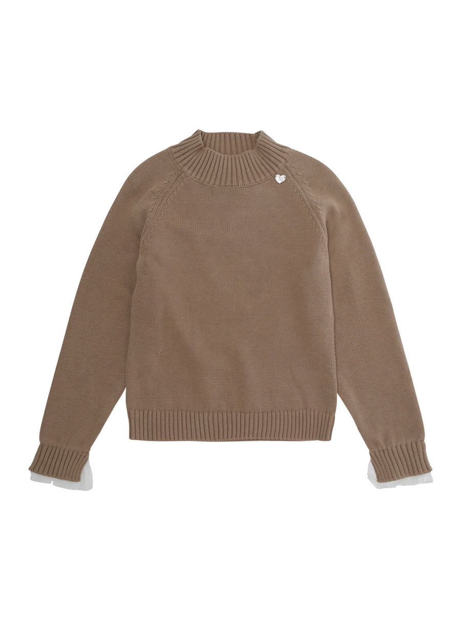 Sweater Beige Cotton-Wool Tops
