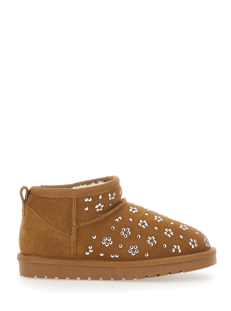 Ankle Boots Beige Leather