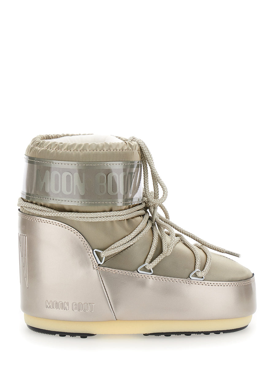Snow Boots With Bow Metallic
