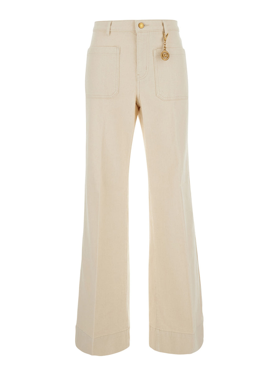 High-Waisted Jeans White Denim