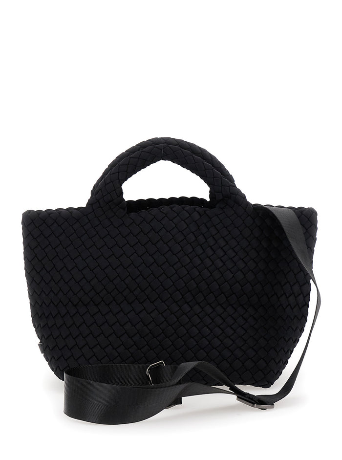 Handbag St Barths Small With Intreccio Design Black Fabric For Women Crossbody Bags