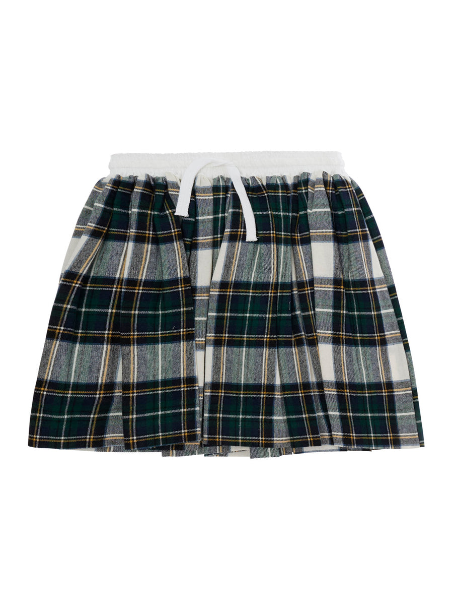 Plaid Cotton Skirt Green
