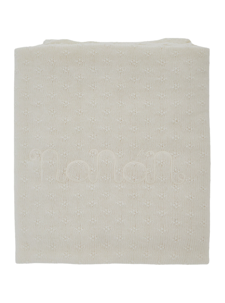 Baby Blanket With Scalloped Edge, White Viscose Blankets, Nests & Sleep Bags