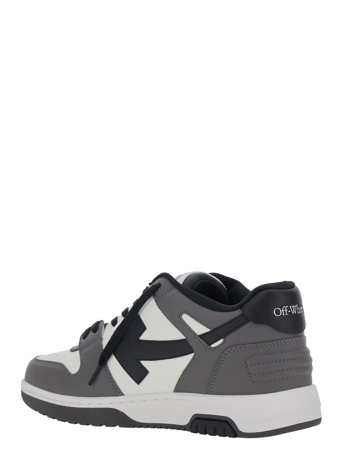 Sneaker Out Of Office Low Top With Logo Patch On The Tongue And Contrast Stitching Gray Leather For Men Grey