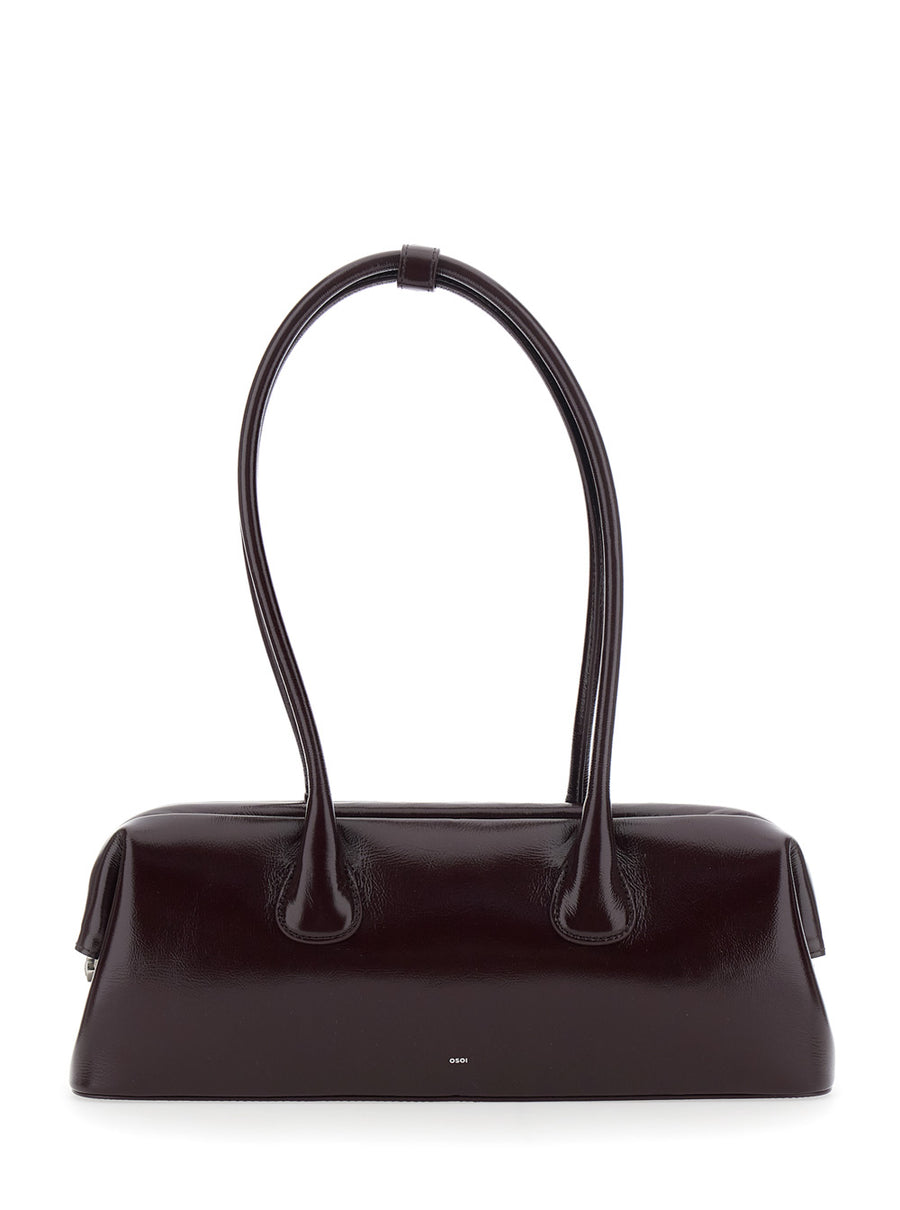 Shoulder Bag Boat Wide Bordeaux Cow Leather
