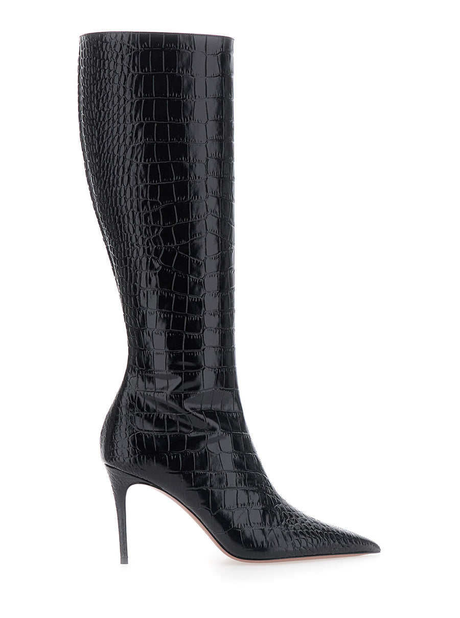 Boots Vera 85 Black Leather Calf