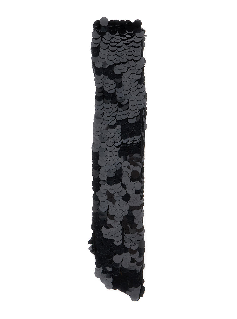 Gloves Paillettes Black Polyamide Scarf