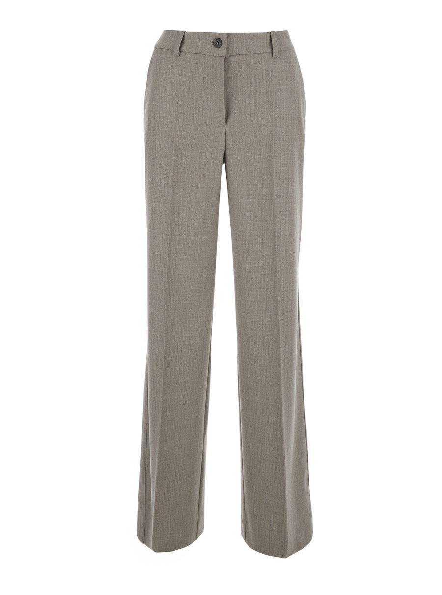 Trousers Flanel Beige Wool