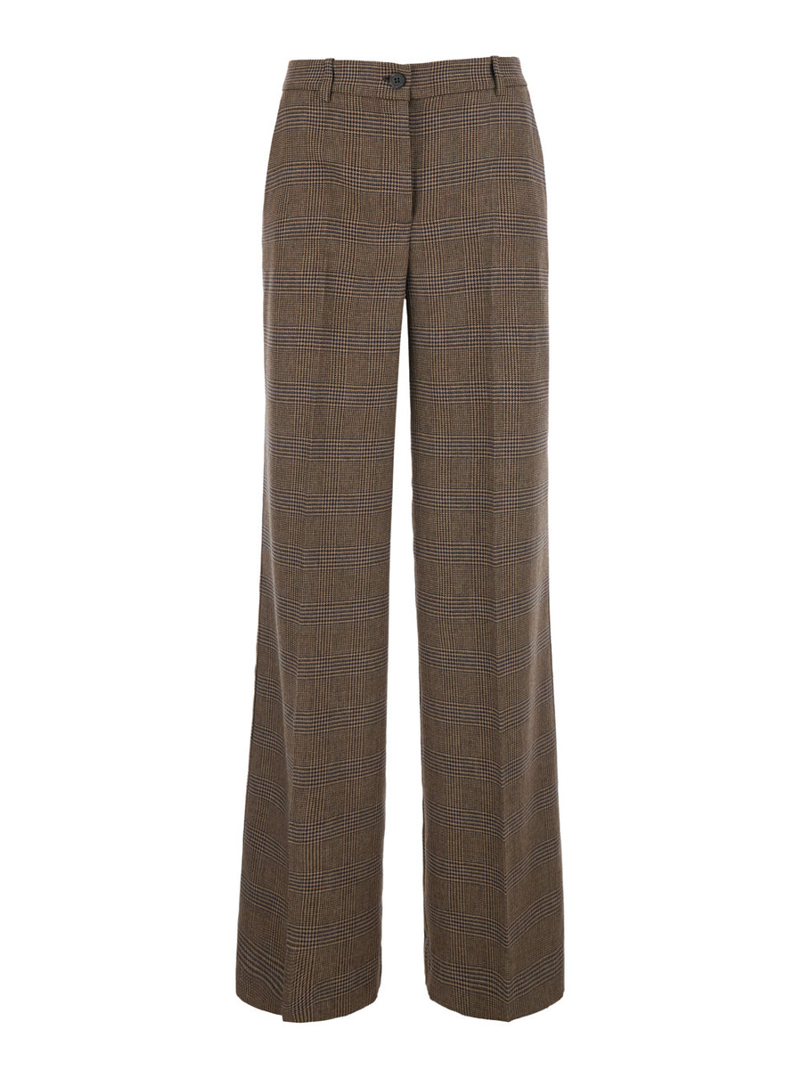 Blazer Check Brown Viscose Trousers