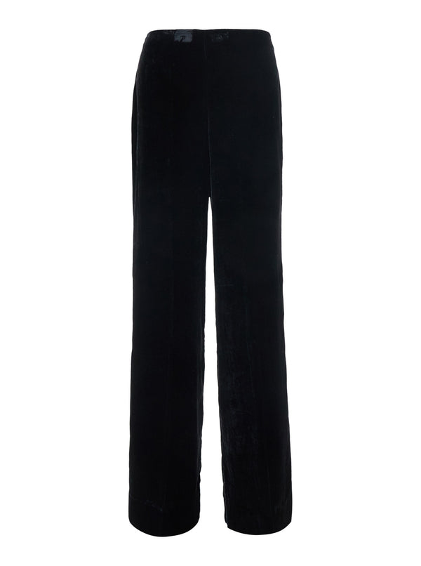 Trousers Oversized Velvet Black Viscose
