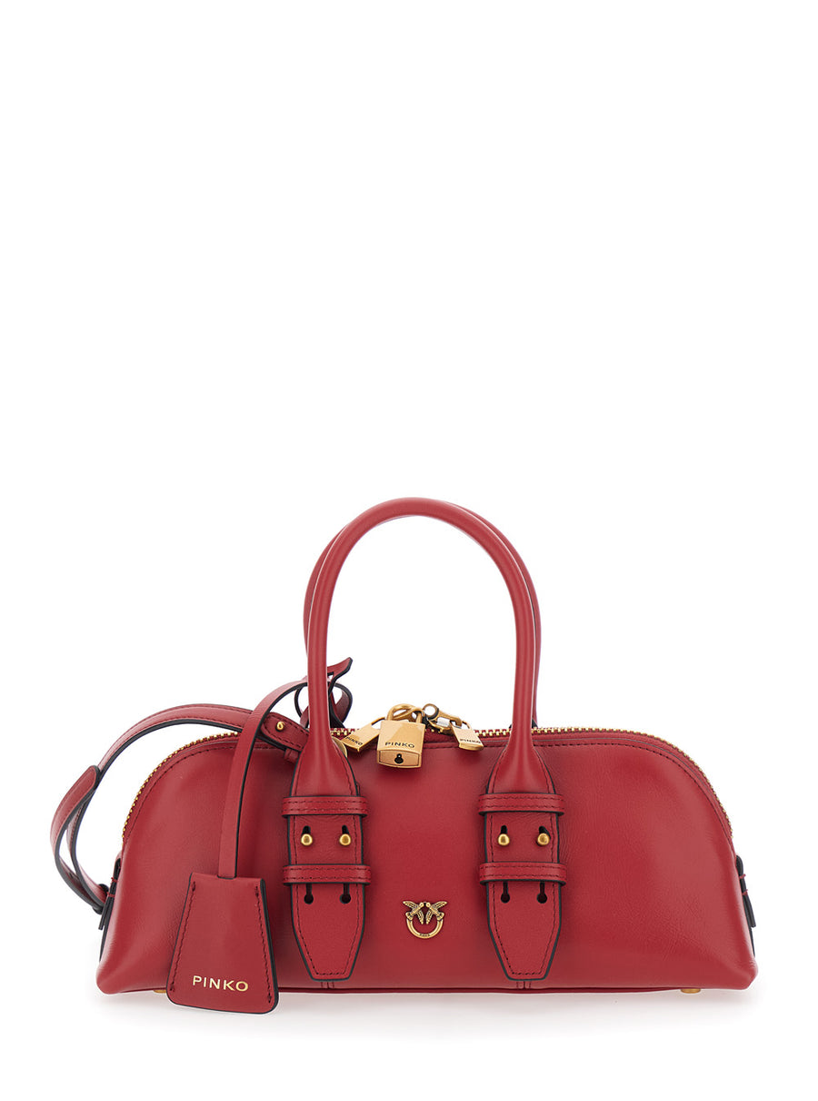 Handbag Bowling Horizontal Red Leather Handbags