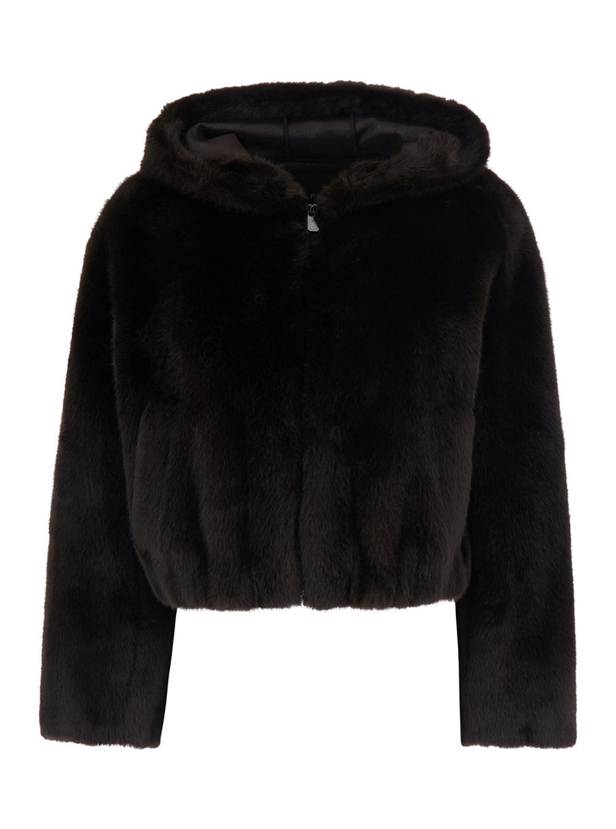 Jacket Tech Fabric, Brown Polyester Coat