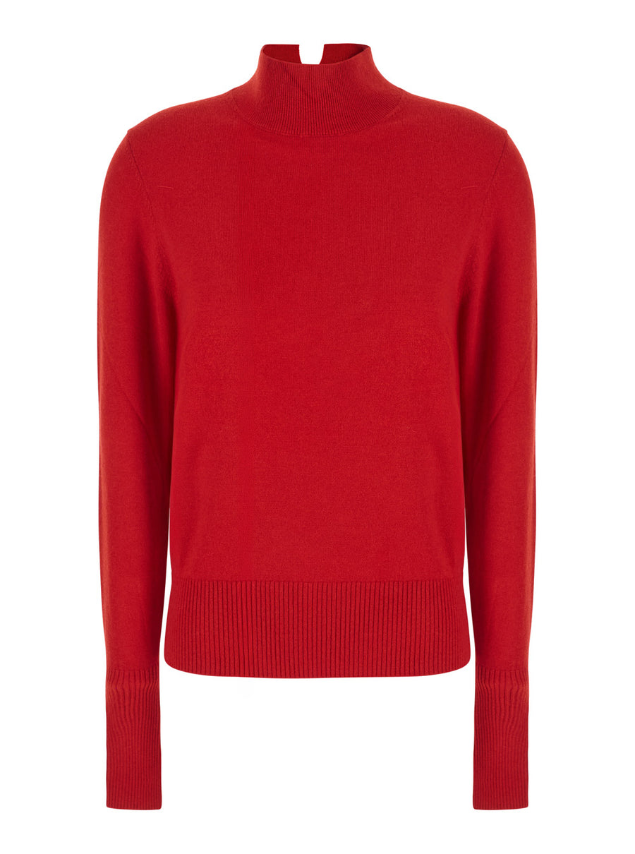 Wool And Cashmere Round Neck Sweater Red Tops
