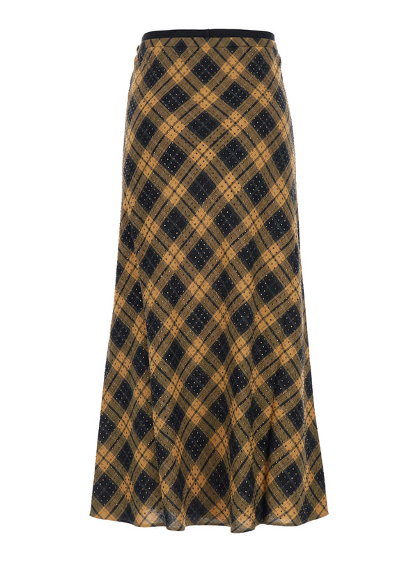 Skirt With Hotfix Yellow Tech Fabric Viscose