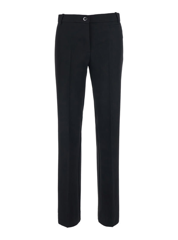 Crepe Viscose Trousers Black Polyester