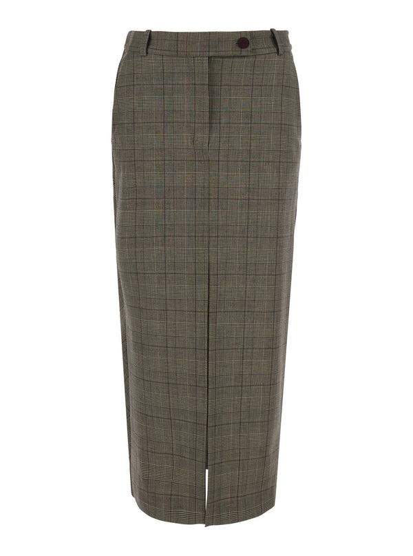 Skirt Wool-Blend Grey Polyester