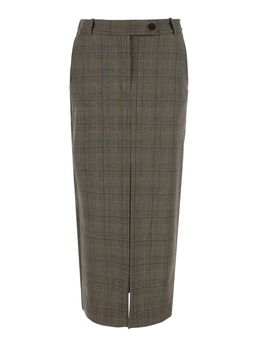 Skirt Wool-Blend Grey Polyester