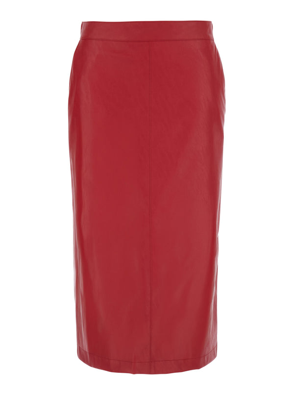 Skirt With Suede Effect, Red Polyester